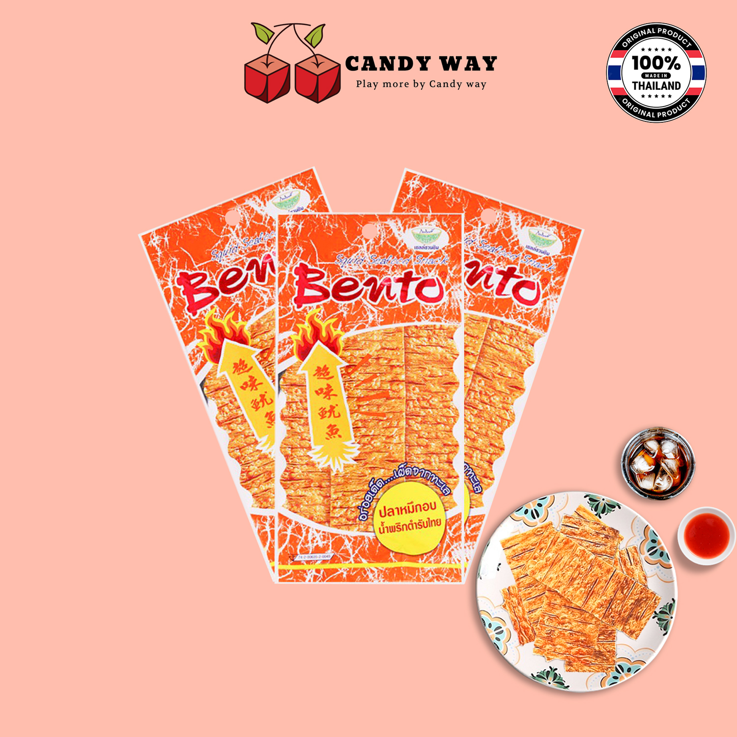 🔥🔥🔥 snack mực tẩm gia vị bento - gói 5g - ăn vặt siêu ngon - bim bim thái lan
