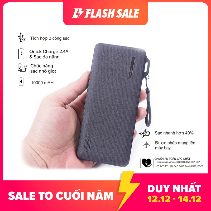 Tặng cáp sạc micro usb - Sạc dự phòng polymer 10.000mah Aspor A359 2 usb cổng input type c và micro cho thiết bị điện tử Xiaomi Samsung Oppo Iphone sạc pin dự phòng powerbank sạc nhanh hơn hiệu quả hơn - Giới hạn 2 sản phẩm/khách hàng