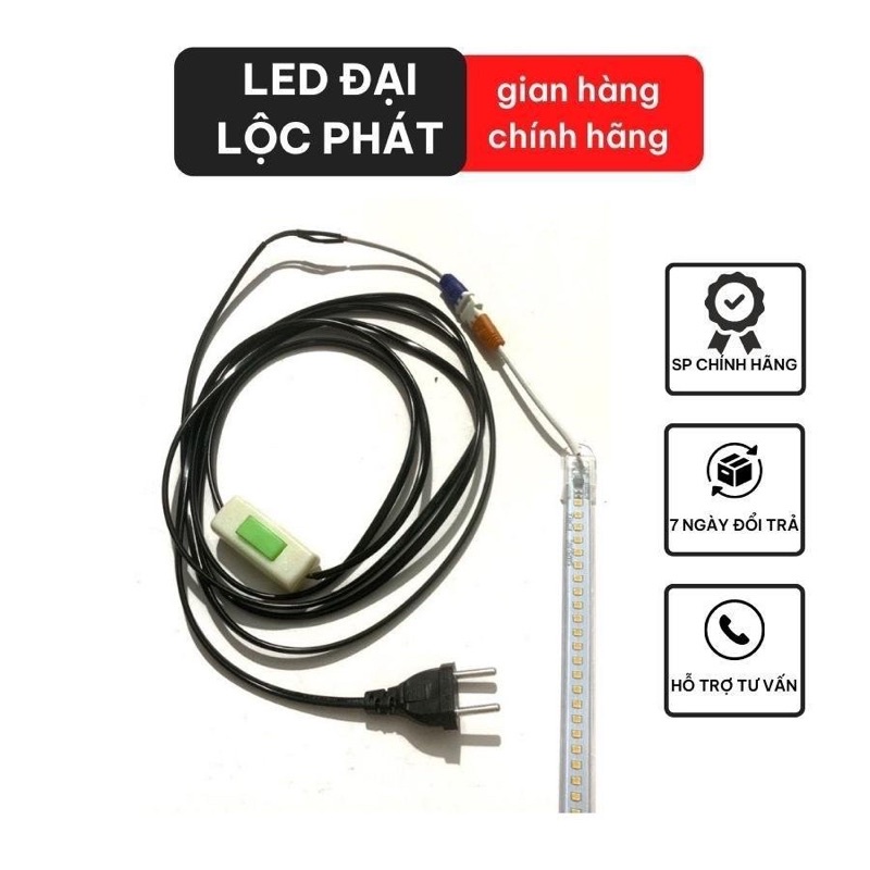 Dây nguồn dùng cho led thanh 220v có gắn công tắc, đèn led thanh 220v