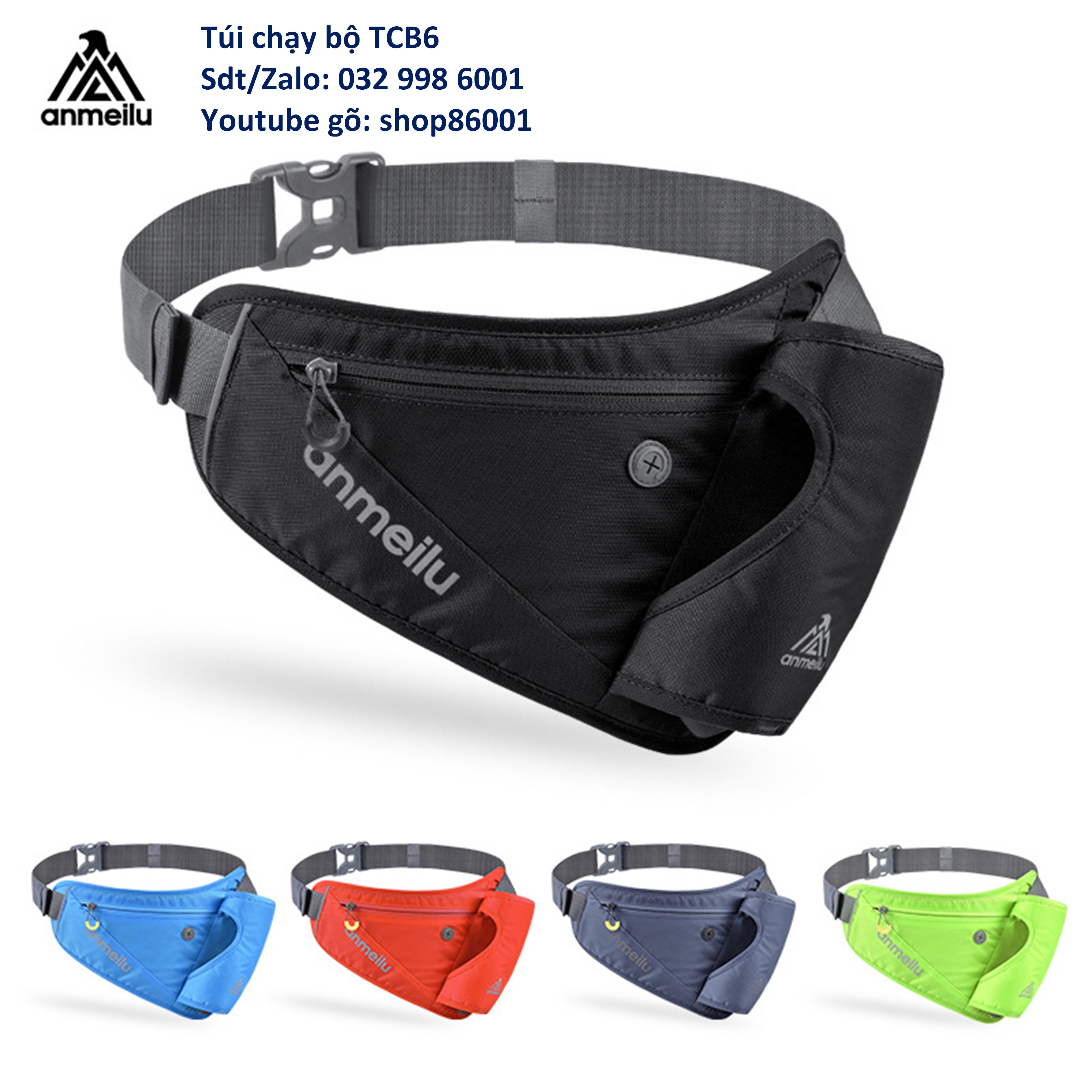 túi đeo hông đựng bình nước chạy bộ thể thao có ngăn để điện thoại chính hãng Anmeilu