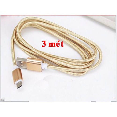 Cáp Micro USB 3M 2.4A Sạc Nhanh Cho Samsung, Huawei, OPPO, XIAOMI, Cáp USB Micro Cho Android Dây Điện Thoại.