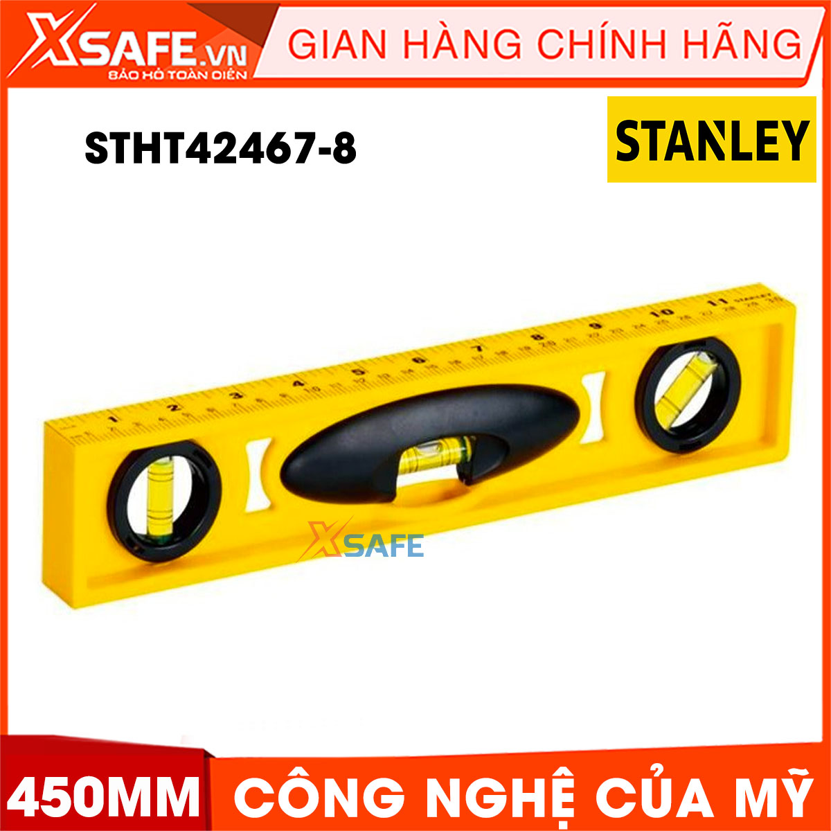 Thước thuỷ nhựa ABS STANLEY công nghệ của Mỹ. Thước thuỷ Stanley bao gồm 3 ống thuỷ, chất liệu an toàn bền bỉ, tính hữu dụng cao