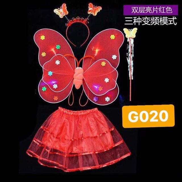 Bộ cánh tiên phát sáng 4 chi tiết cho bé gái đi chơi trung thu, dịp lễ,...bộ cánh tiên quà tặng sinh nhât cho bé