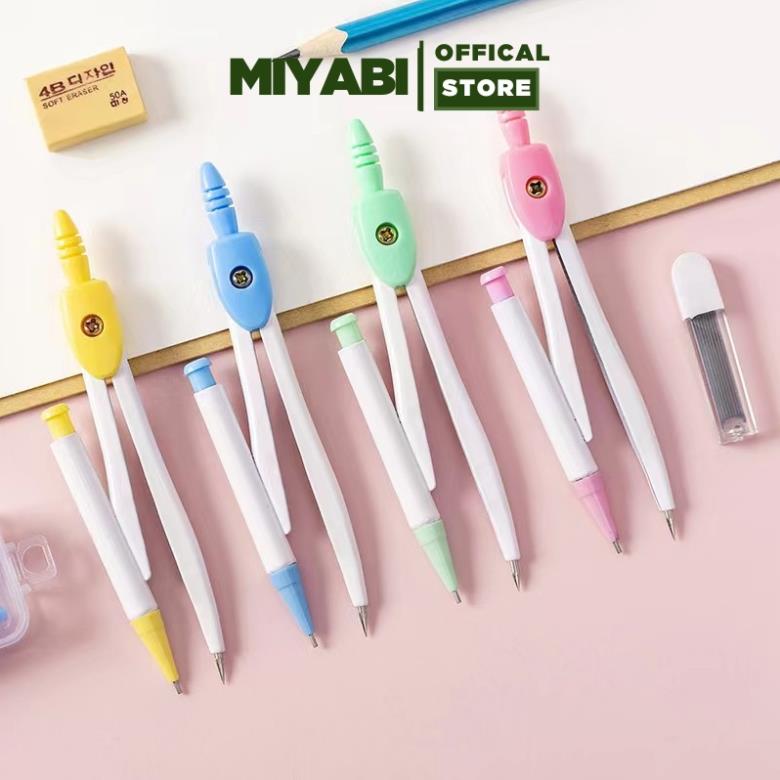 Compa học sinh , sinh viên - chì kim ngòi 0.5mm - set compa đồ dùng học tập - miyabi store