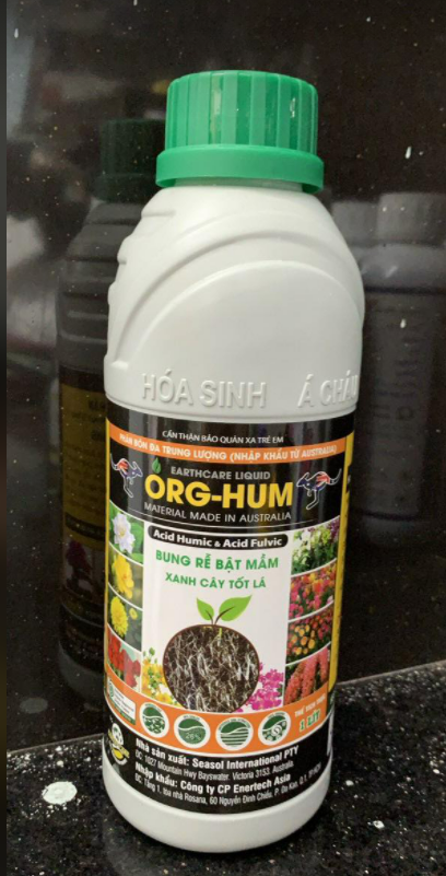 Phân bón org-hum bổ sung humic acid và fulvic acid chai 1 lít - bung rễ - bật mầm - xanh cây, tốt lá