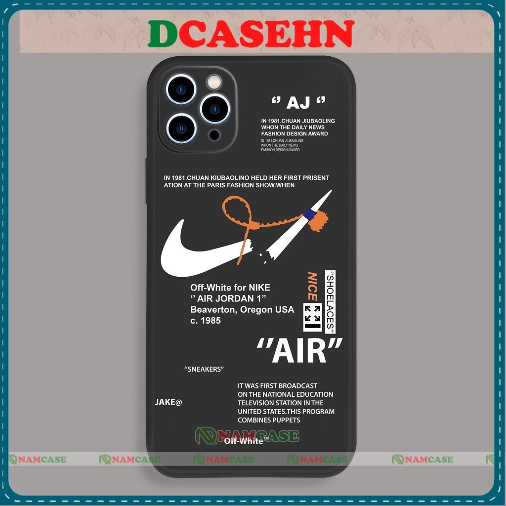 Ốp lưng iPhone Nike cạnh viền vuông silicon dẻo cho iphone 6/6s/7/8/X/XS/XR/11/12/13 Pro Plus Max cute đẹp dễ thương