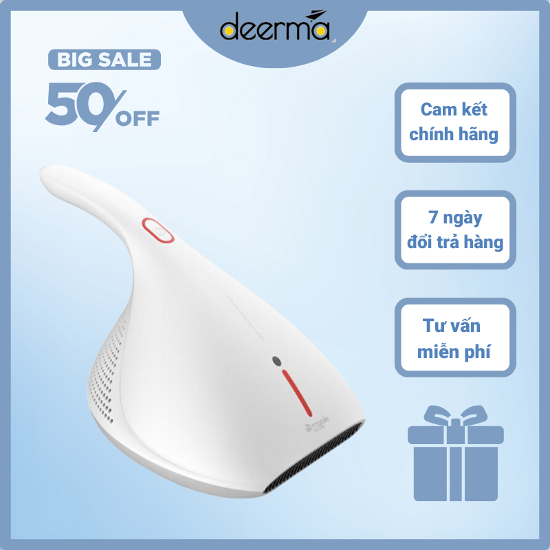 Máy hút bụi diệt khuẩn tia UV chăn ga gối đệm Deerma CM800, công suất 450W, lực hút siêu mạnh 13000PA, bộ lọc hepa chất liệu nhựa ABS Cao Cấp - Hàng Chính Hãng