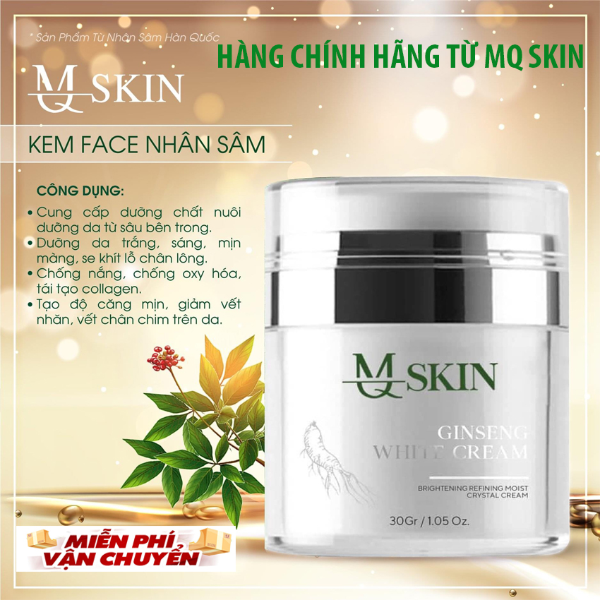 KEM FACE NHÂN SÂM MQSKIN - KEM DƯỠNG DA NHÂN SÂM HÀN QUỐC-  PHÂN PHỐI CHÍNH HÃNG ĐỘC QUYỀN TỪ MQ SKIN TRÊN TOÀN QUỐC- CÓ MÃ VẠCH CHÍNH HÃNG.