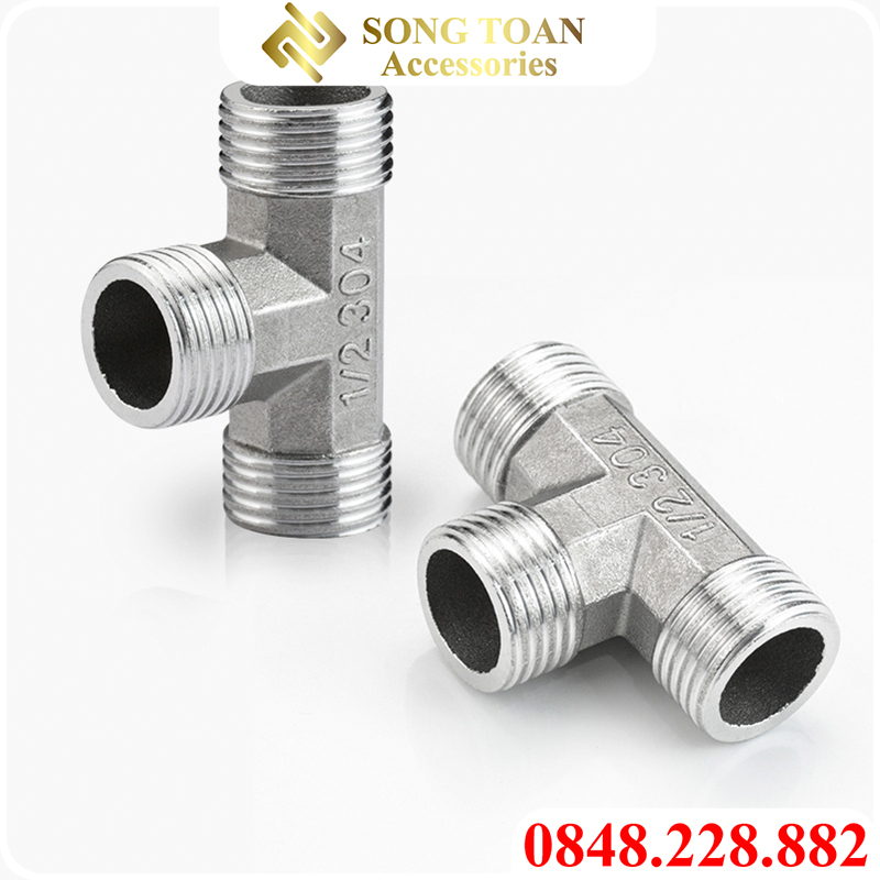 Tê inox, Tê ba đầu ren ngoài 21 inox