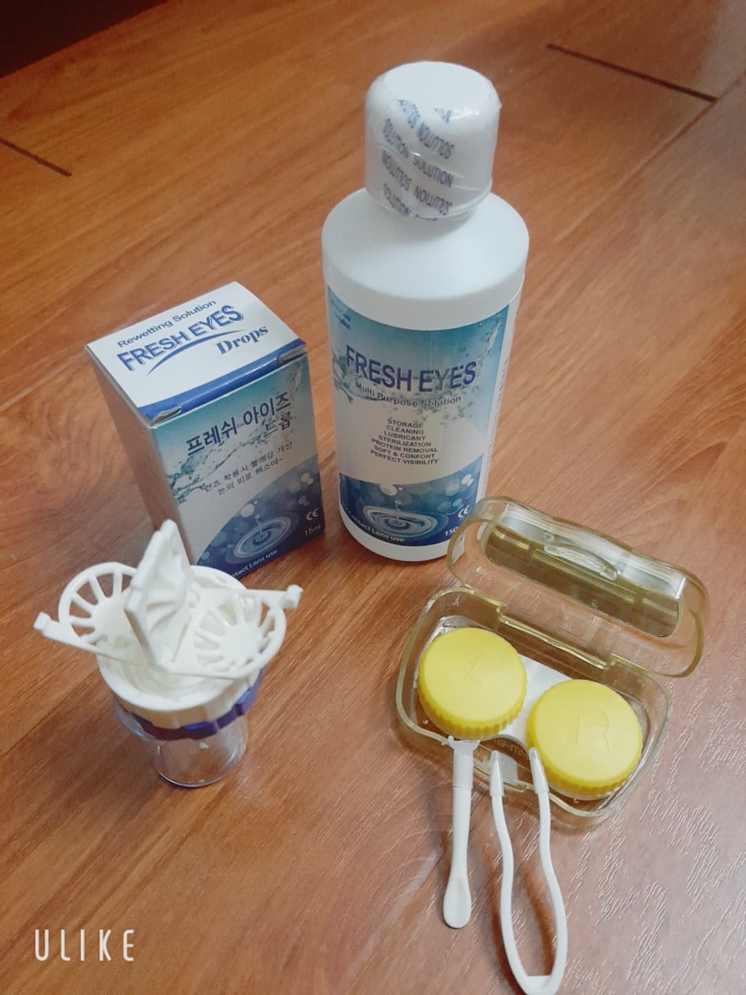 [Hoàn tiền 20%] Combo 4 món (nước ngâm lens - nhỏ mắt - cốc rửa lens - khay đựng kèm dụng cụ đeo)