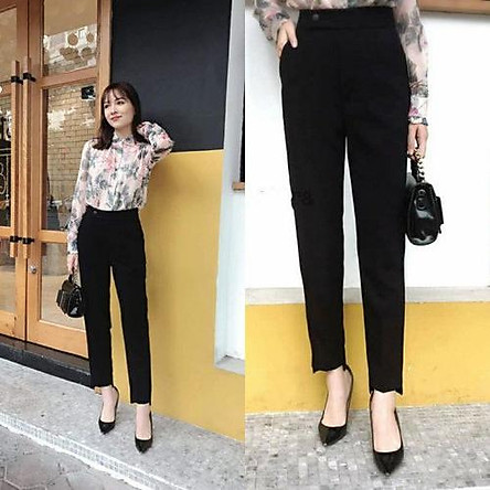 Quần baggy tuyết mưa gấu lệch cách điệu mặc đi học đi làm, quần bagyy công sở thời trang