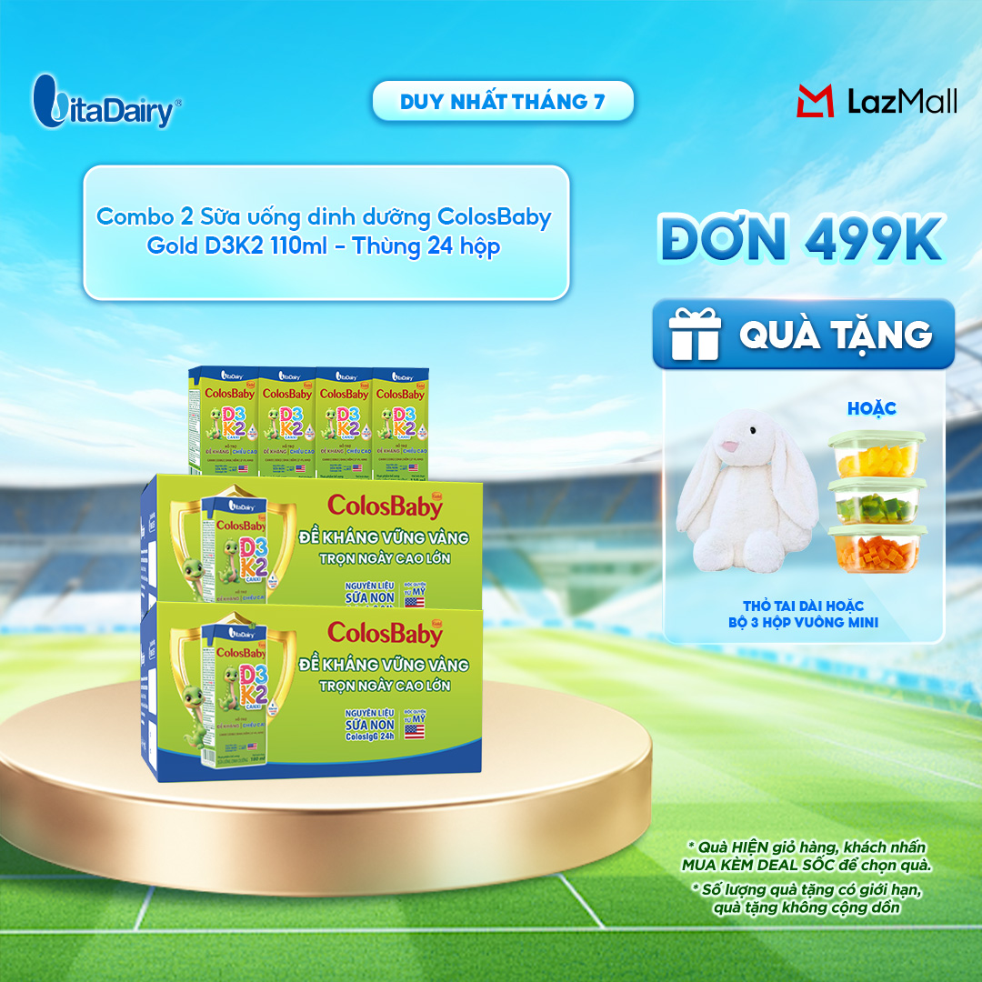 [COMBO 2 THÙNG 24 HỘP] Sữa uống dinh dưỡng ColosBaby Gold D3K2 110ml – Bổ sung canxi, hỗ trợ xương chắc khỏe