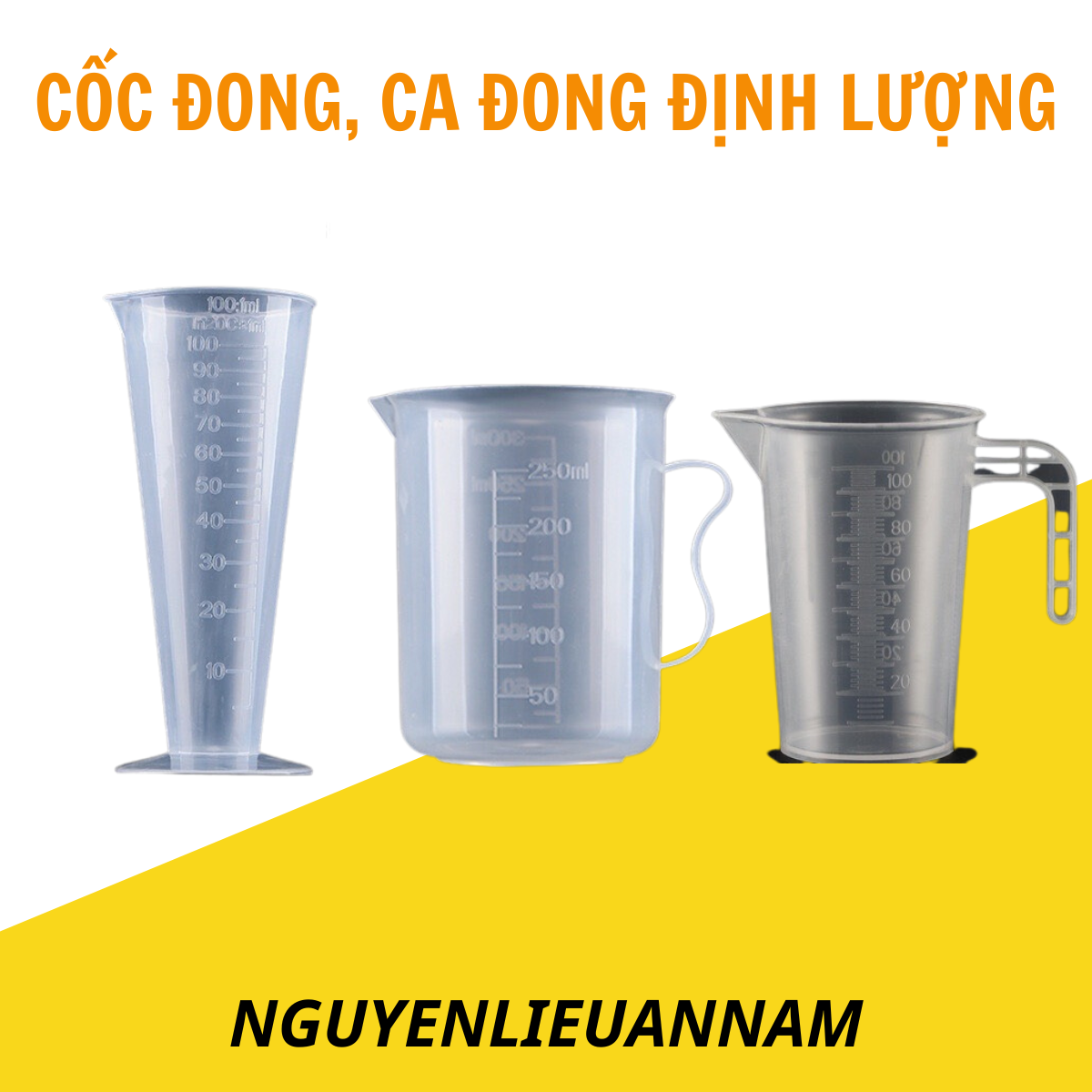 Cốc đong, ca đong định lượng pha chế trong suốt, chia vạch rõ ràng