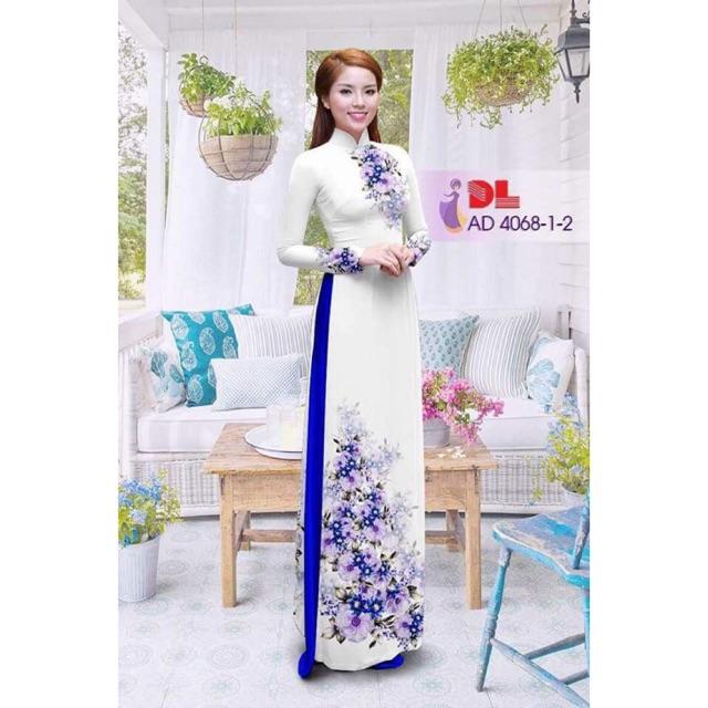 Vải áo dài in hoa lan
