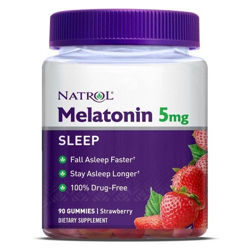 Kẹo dẻo Melatonin Giúp Ngủ Ngon Vị Dâu 90 viên - Natrol Gummies 5mg