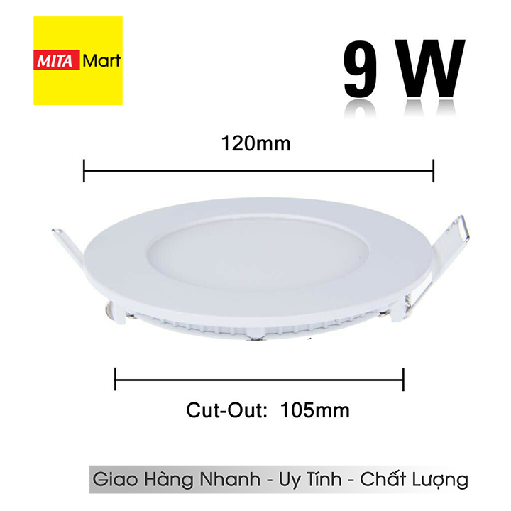 Combo 5 Đèn led âm trần tròn siêu mỏng 9W Led Panel Light ánh sáng Vàng dùng âm trần thạch cao thiết kế tinh tế gọn đẹp mắt, dễ dàng lắp đặt thi công