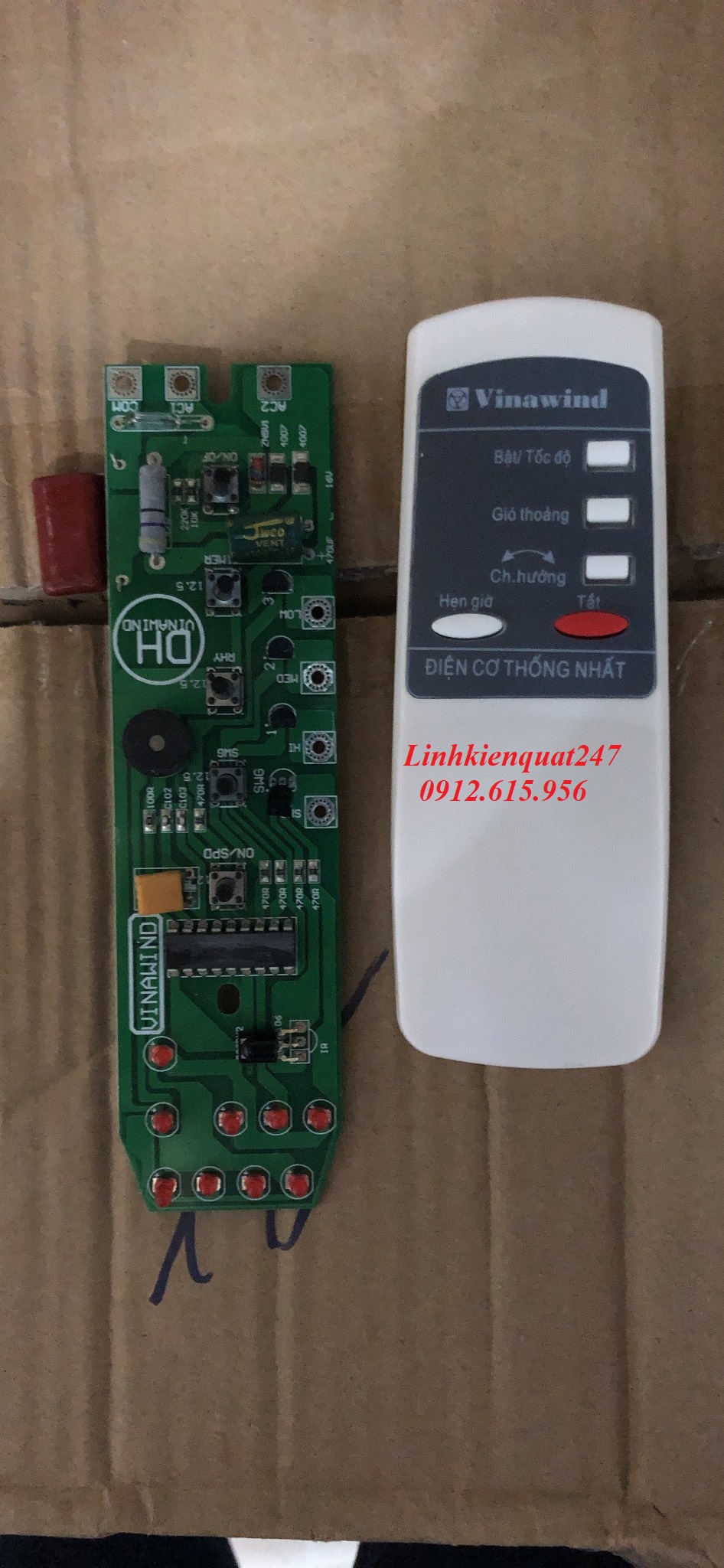 Bo mạch và điều khiển quạt cây điện cơ thống nhất Vinawind
