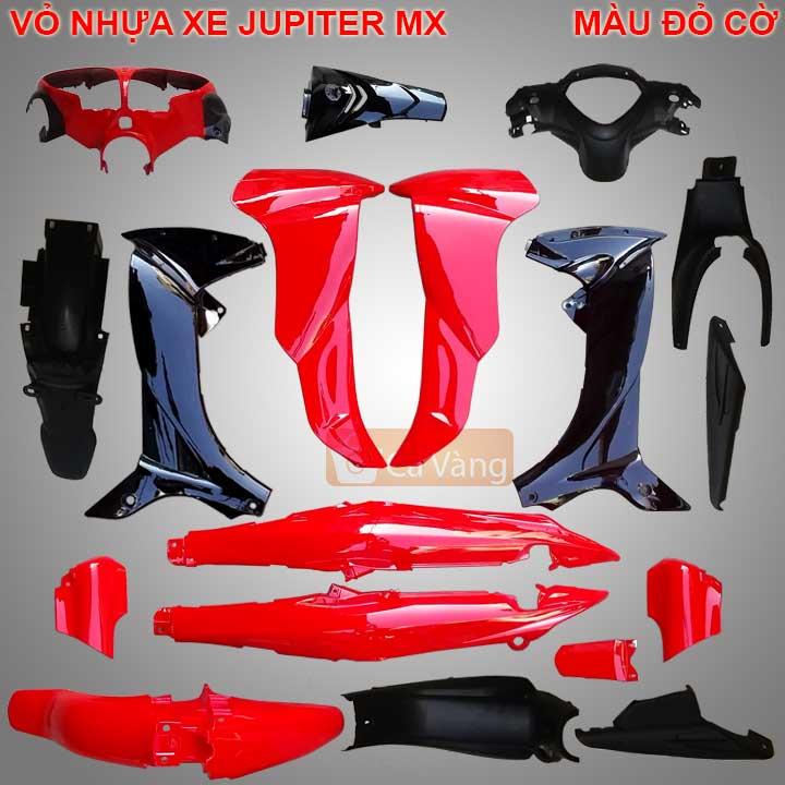 Vỏ nhựa xe máy yamaha jupiter mx- nhựa abs ghi màu đỏ cờ