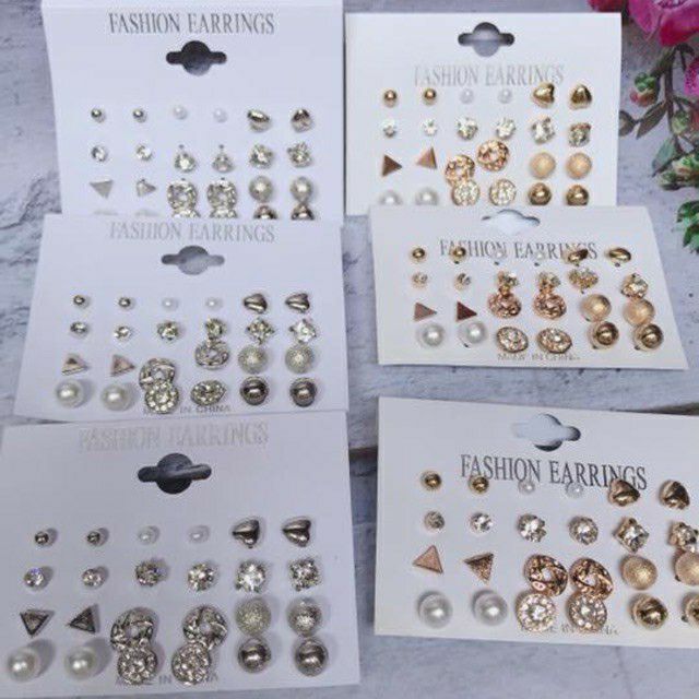 Set 12 đôi bông tai siêu dễ thương
