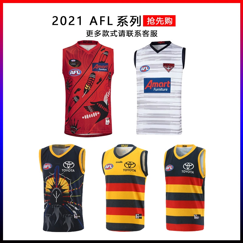 Chất lượng cao Jersey 2021 AFL crow home and away version Essen aboriginal vest football uniforms sleeveless Rugby jersey