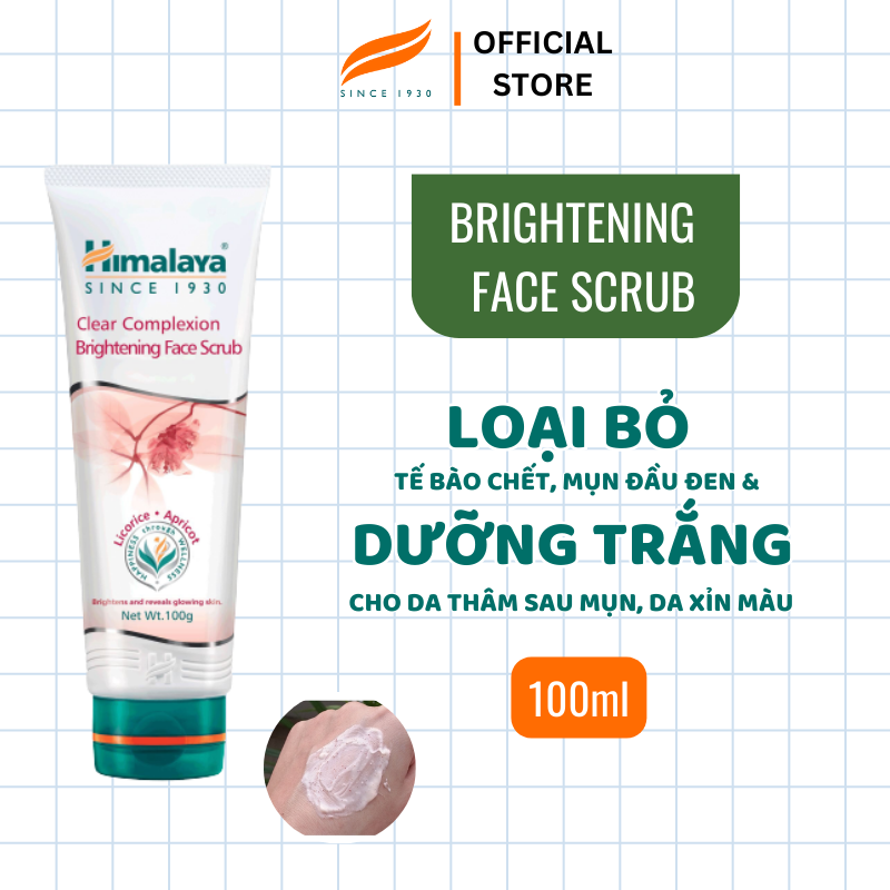 Tẩy tế bào chết sáng da loại bỏ thâm sạm - Himalaya Clear Complexion Brightening Face Scrub 100ml