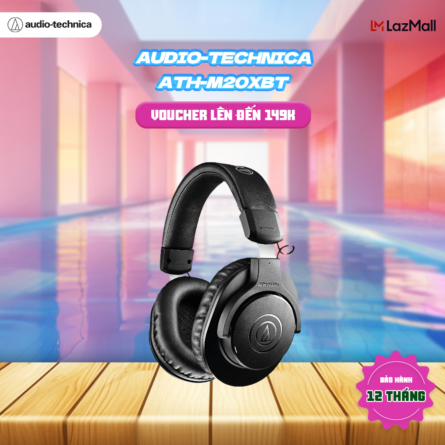 Tai nghe over-ear bluetooth audio-technica ath-m20xbt |60h sử dụng |bluetooth 5.0 |kết nối 2 thiết bị |hàng chính hãng