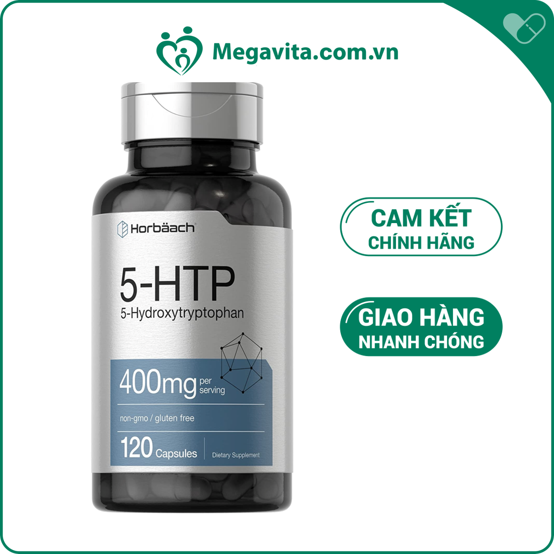 Viên uống giảm căng thẳng horbaach 5-htp 400mg 120 viên