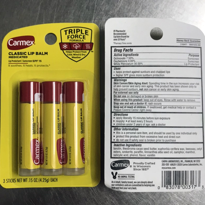 Son môi Carmex dòng Classic, dưỡng ẩm, làm mềm, mịn, chống nứt nẻ môi Mỹ nữ - Son môi cao cấp chính hãng, Shop Thừa Ân