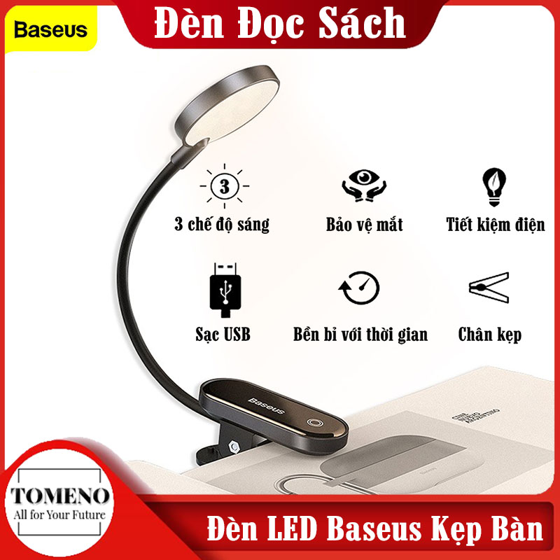 Đèn kẹp bàn bảo vệ mắt baseus - đèn đọc sách có thể sạc lại baseus led sạc usb , đèn led bảo vệ mắt , đèn usb , đèn bàn , đèn để bàn , đèn kẹp