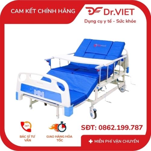 Giường bệnh nhân cơ đa năng 4 tay quay Humed