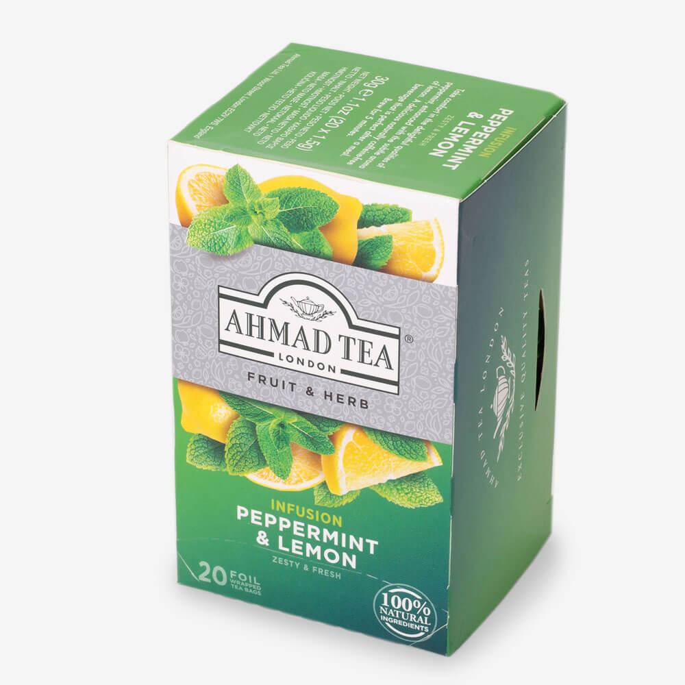 TRÀ AHMAD ANH QUỐC - BẠC HÀ CAY & CHANH (40g) - Peppermint & Lemon - Hỗ trợ tiêu hóa, giảm cơn ho và cảm cúm rất tốt