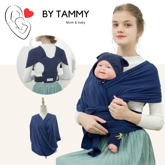 Địu vải sling Tammy-[CẢI TIẾN 1]- Trợ lực cột, chỉnh size