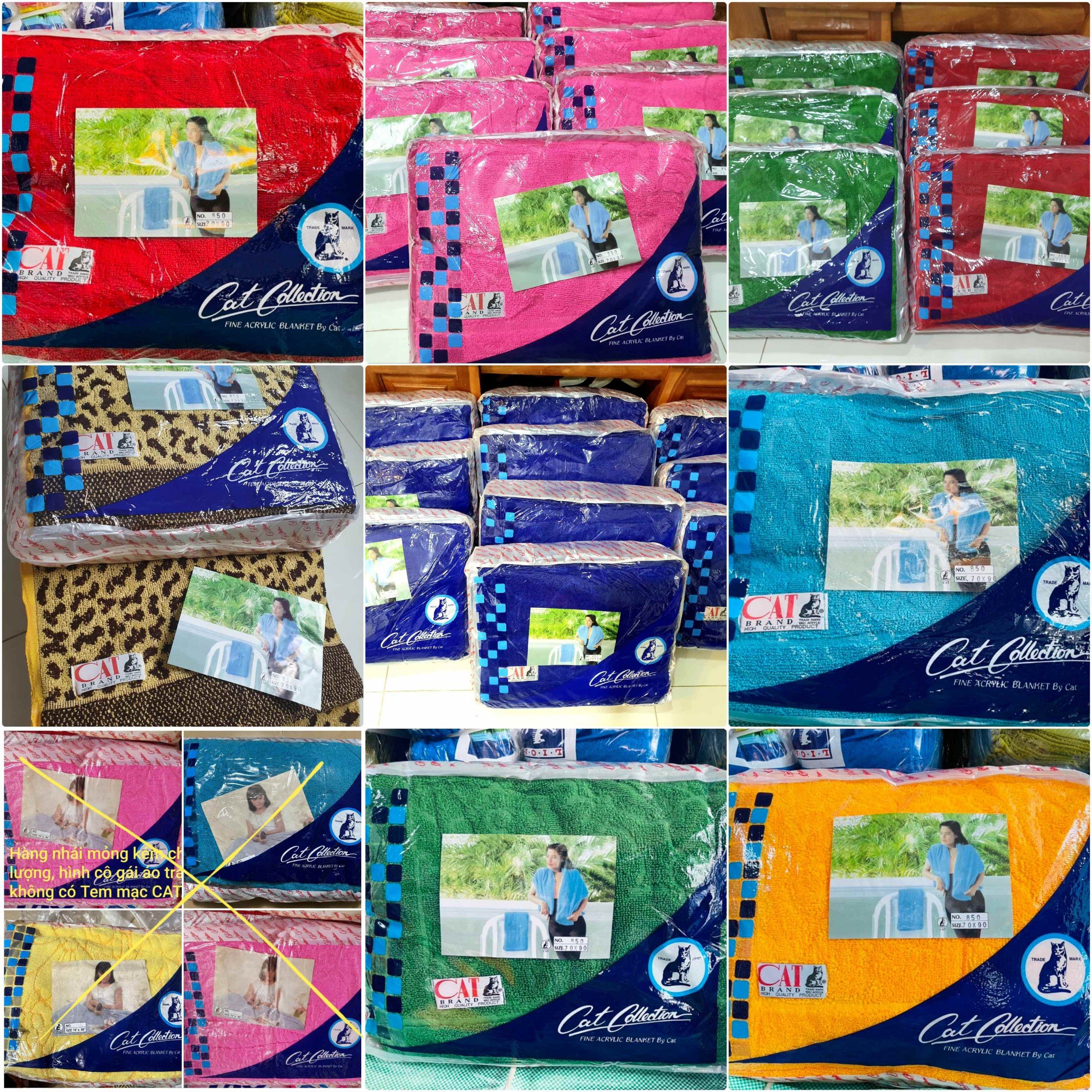CÓ VIDEO Đủ 7 màu🌈Mền lông chỉ dệt Thái con mèo CAT văn phòng, phòng ngủ ( chính hãng)