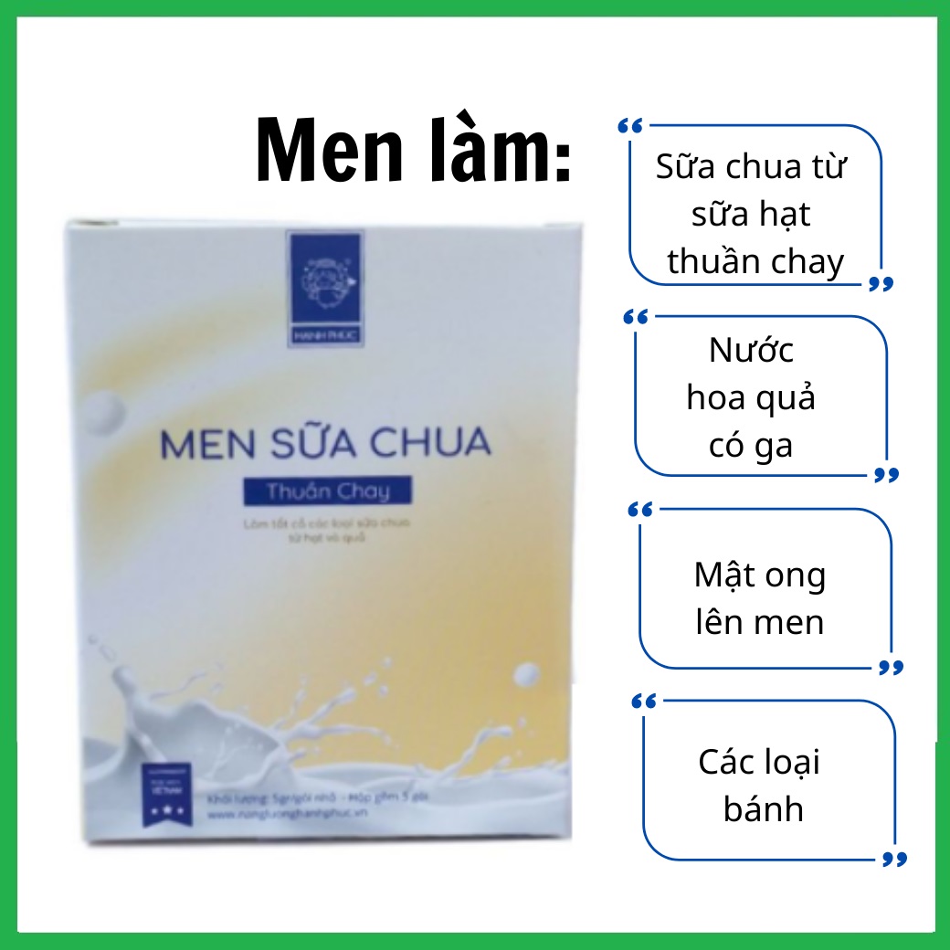 Men Sữa Chua Thuần Chay Hạnh Phúc- Men Làm Sữa Chua Từ Sữa Hạt Siêu Dễ