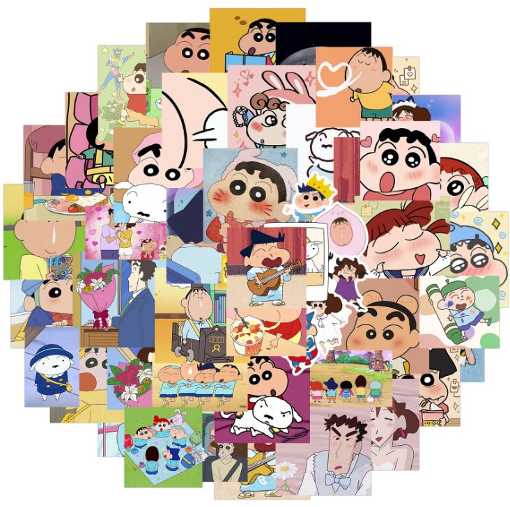 [HCM]Bộ Sticker CẬU BÉ BÚT CHÌ SHIN decal hình dán chống nước trang trí xe laptop nón bảo hiểm vali #171