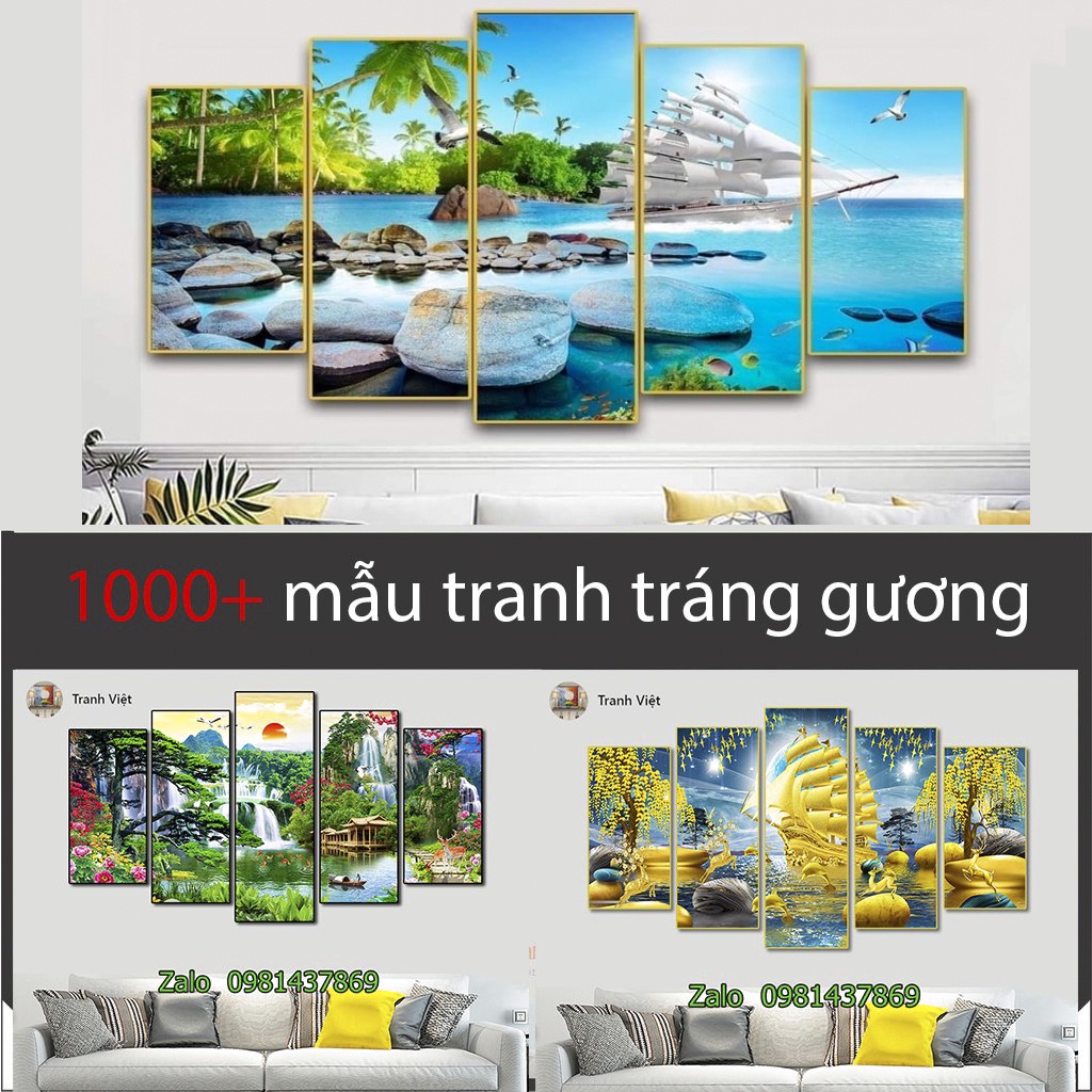 Tranh treo tường tráng gương, tranh treo phòng khách, phòng ngủ, trang trí nhà cửa kích thước 90x1m5