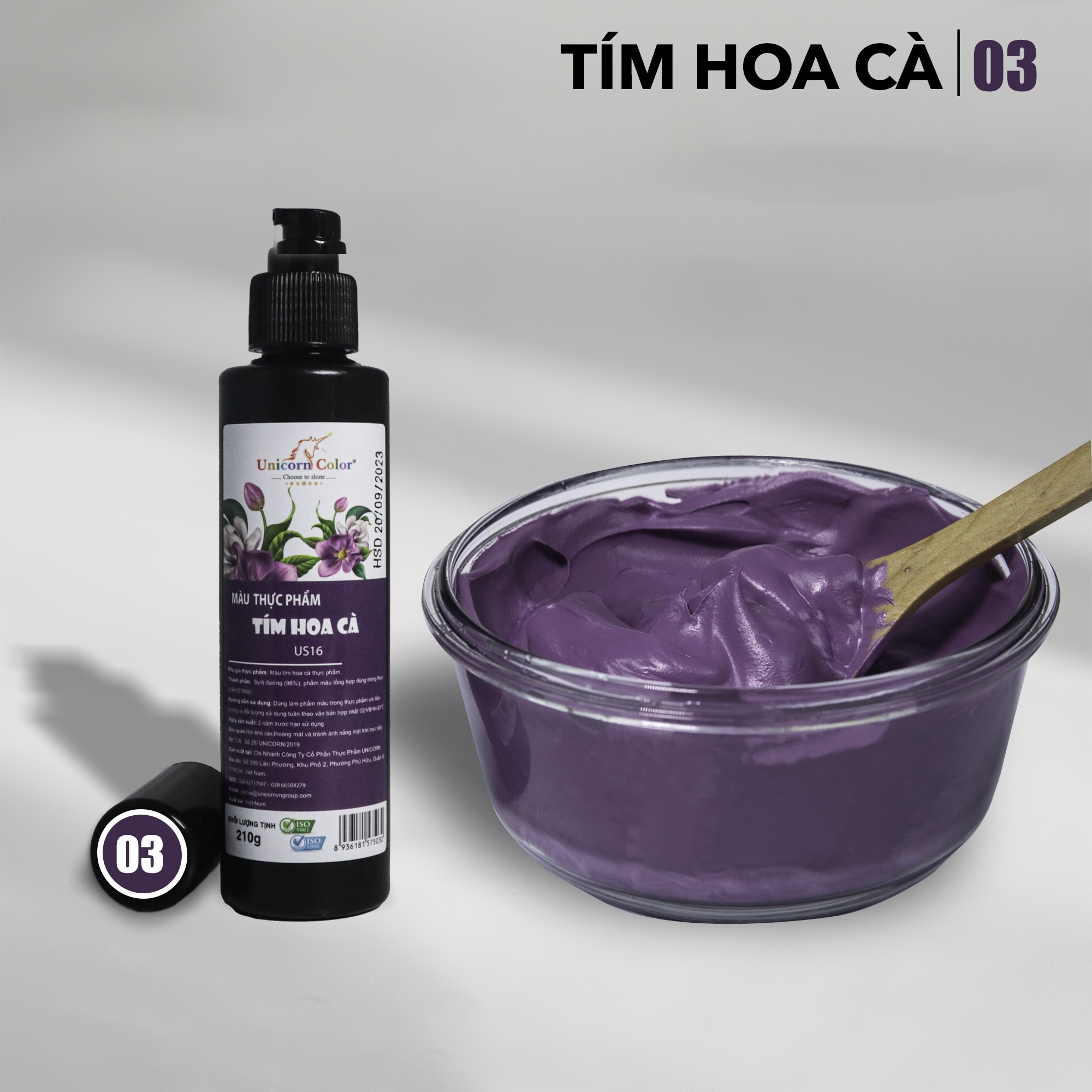 Màu thực phẩm 210g - tím hoa cà ms03 - unicorn color
