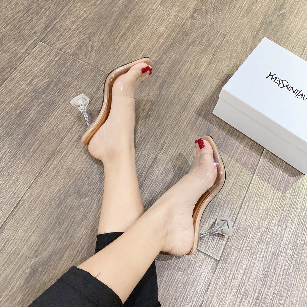 Dép nữ, dép quai trong cao gót 5p siêu phẩm trẻ trung hiện đại 2020