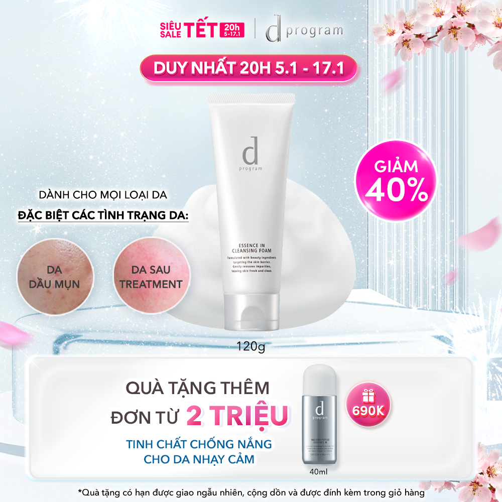 Sữa rửa mặt tạo bọt dưỡng da dProgram Essence In Cleansing Foam 120g