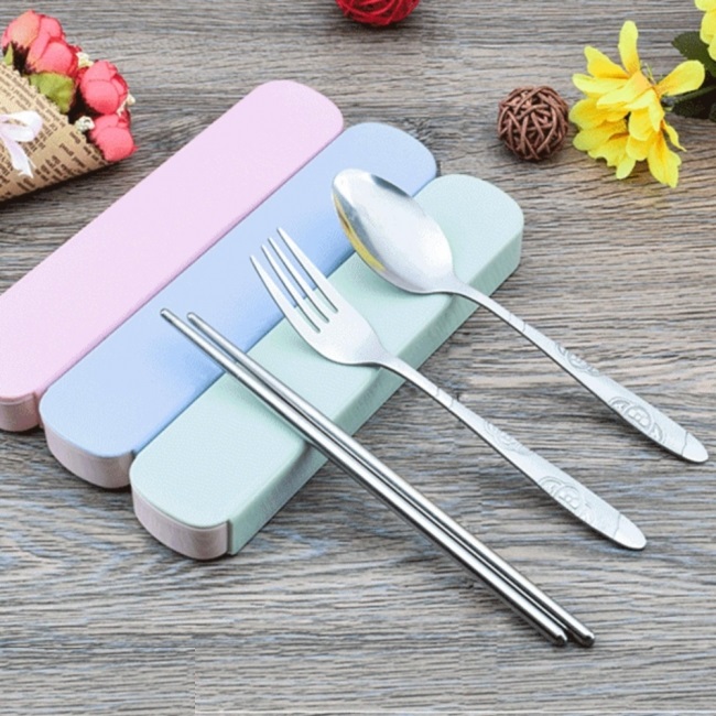 Bộ Muỗng Đũa Nĩa Cá Nhân cho văn phòng hoặc đi du lịch - Có hộp đựng