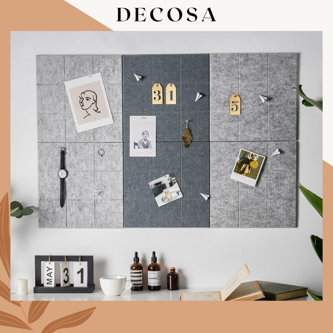 Bảng ghim nỉ dán tường nhiều màu (tặng kèm đinh ghim) DECOSA