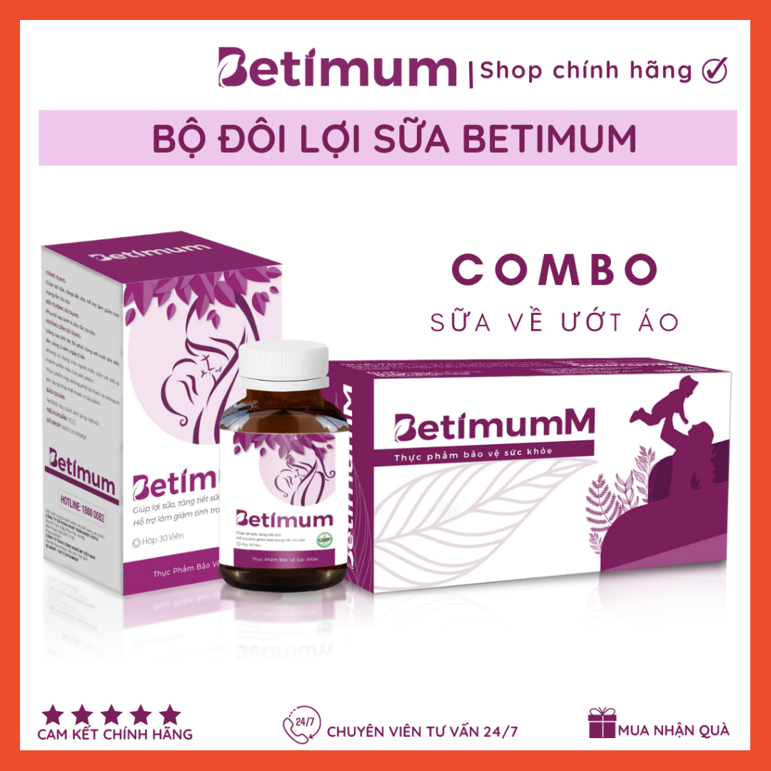 Lợi Sữa Betimum - Cải Thiện Ít Sữa, Mất Sữa, Sữa Bị Loãng, Tắc Tia Sữa