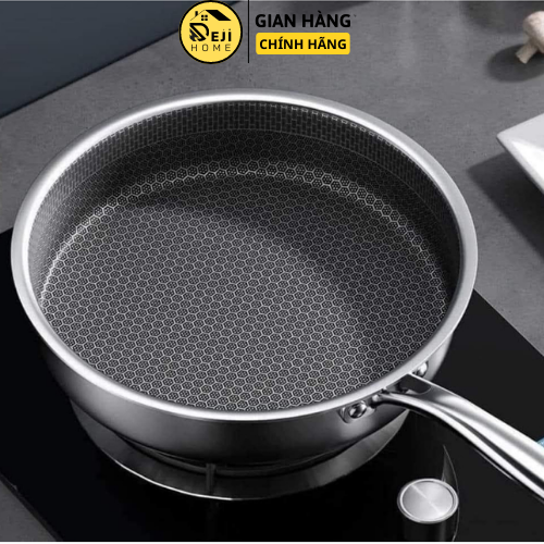 Chảo chống dính 5 lớp inox 304 khắc laser tổ ong 28cm đáy bằng