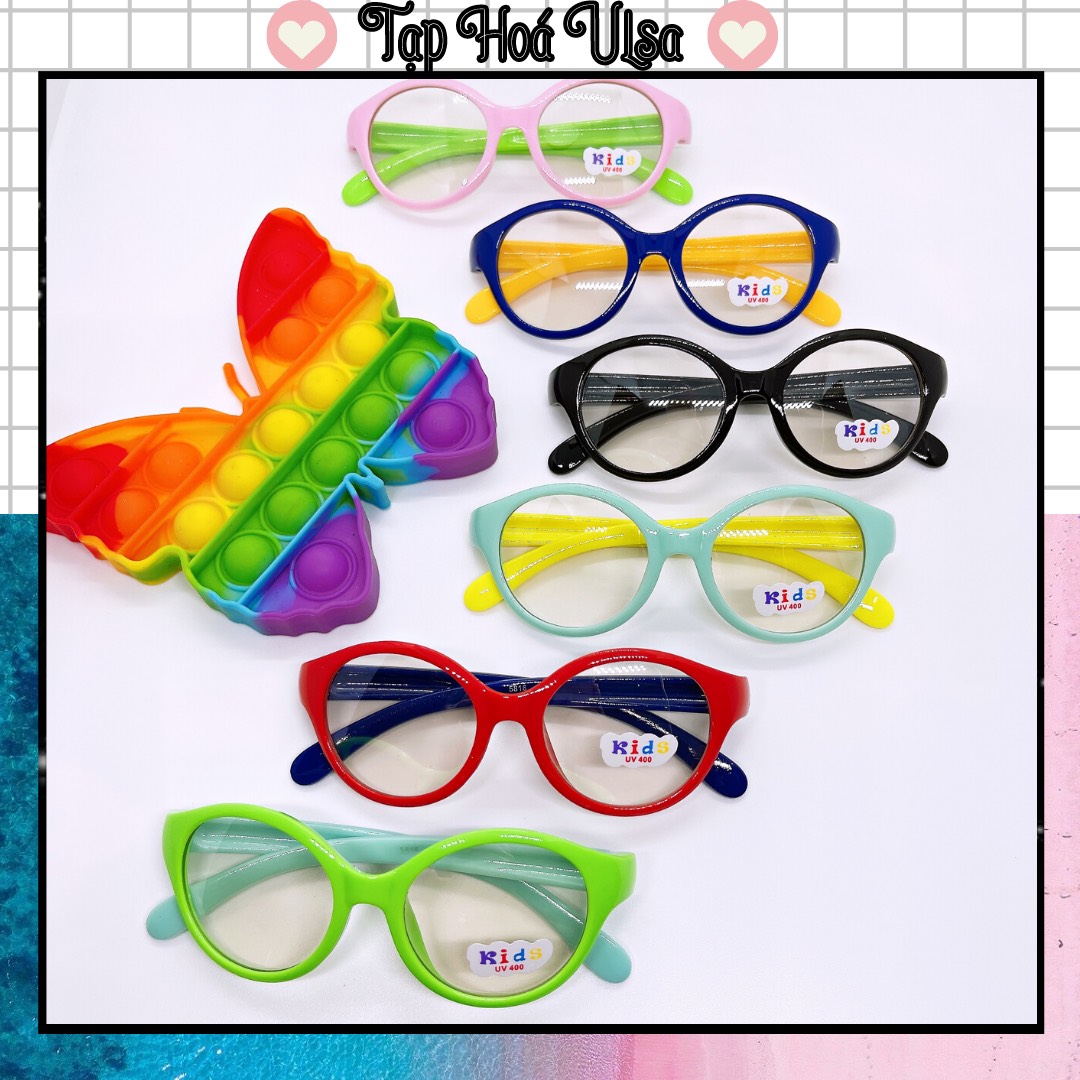 kính mắt trẻ em gọng tròn đáng yêu xu hướng 2022, kính chống bụi đi đêm chống tia uv400 cho bé trai bé gái từ 1-8 tuổi