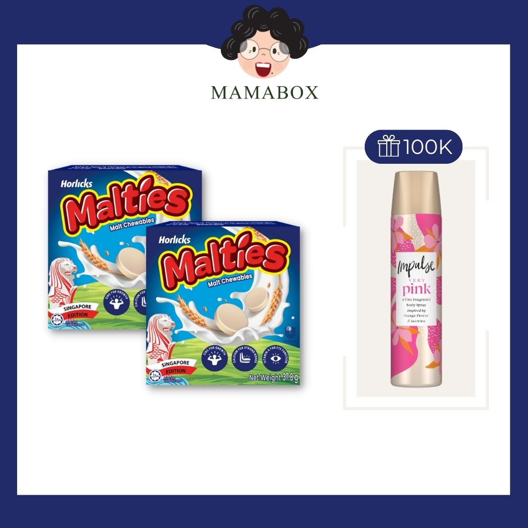 [Mua 2 tặng 1] Tặng body xịt Impulse Very Pink khi mua combo 2 hộp kẹo sữa lúa mạchHorlicks Malties