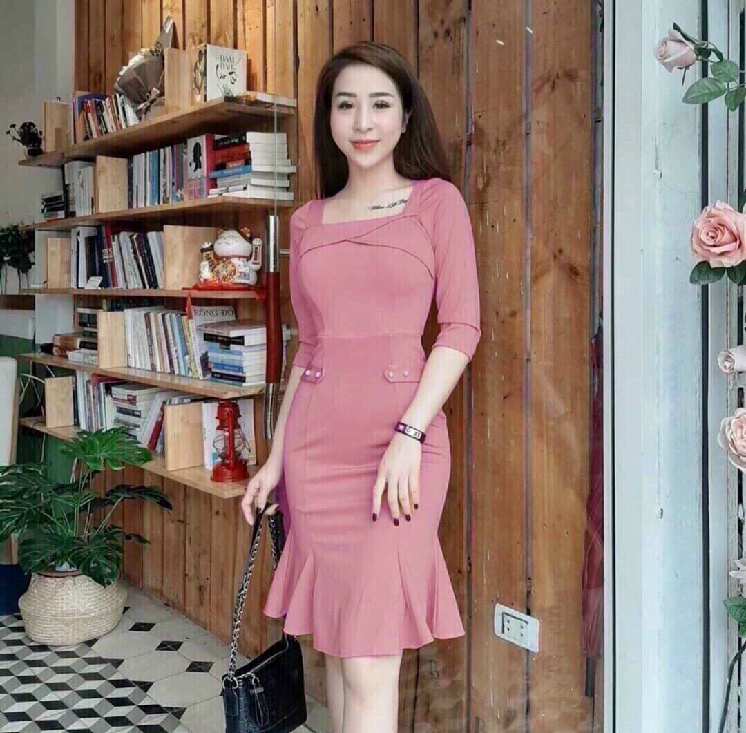 Đầm đuôi cá tay lỡ 5 màu đẹp như hình tt21