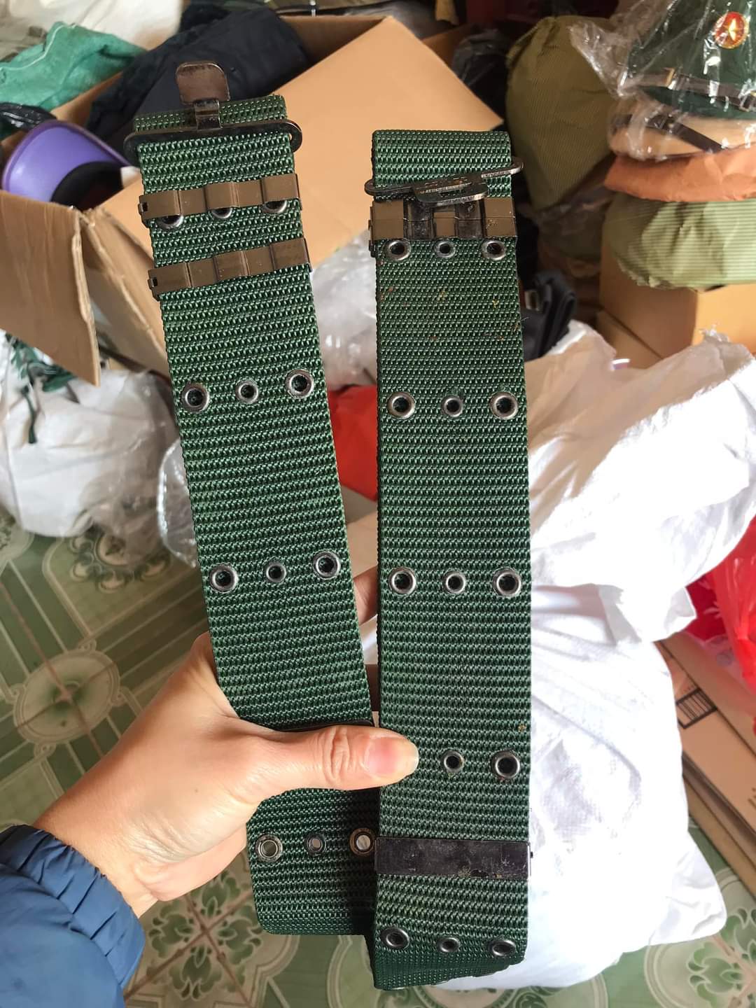 Dây nịt thắt lưng vải lính phù hợp đồ lính, quần kaki quần jean, váy zip rằn ri lính