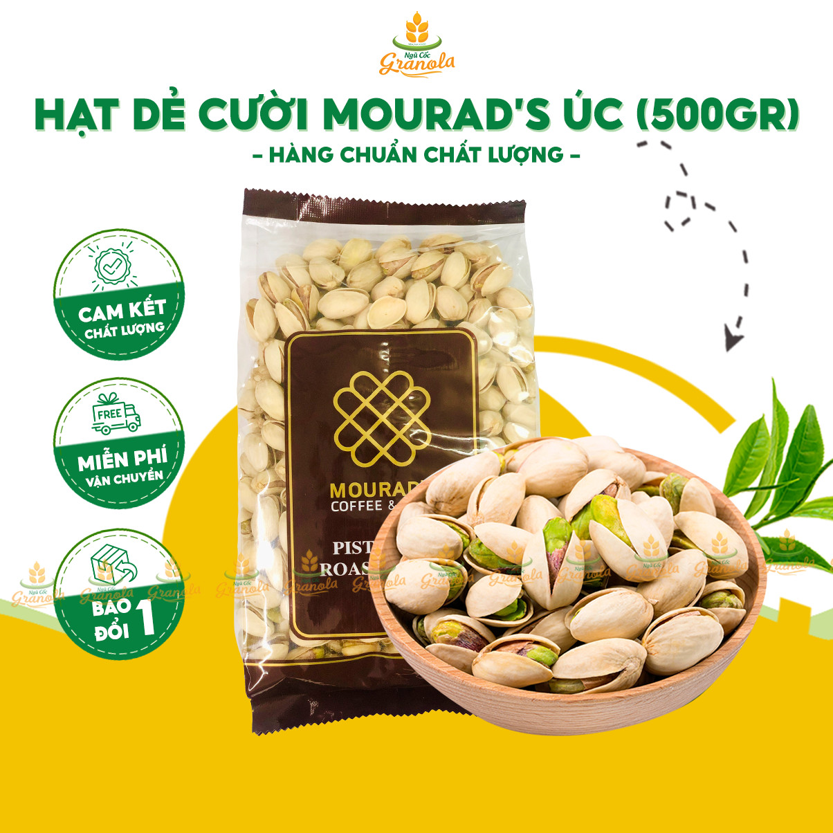 Hạt dẻ cười úc mourad's 500g - hàng giòn ngon không tẩy