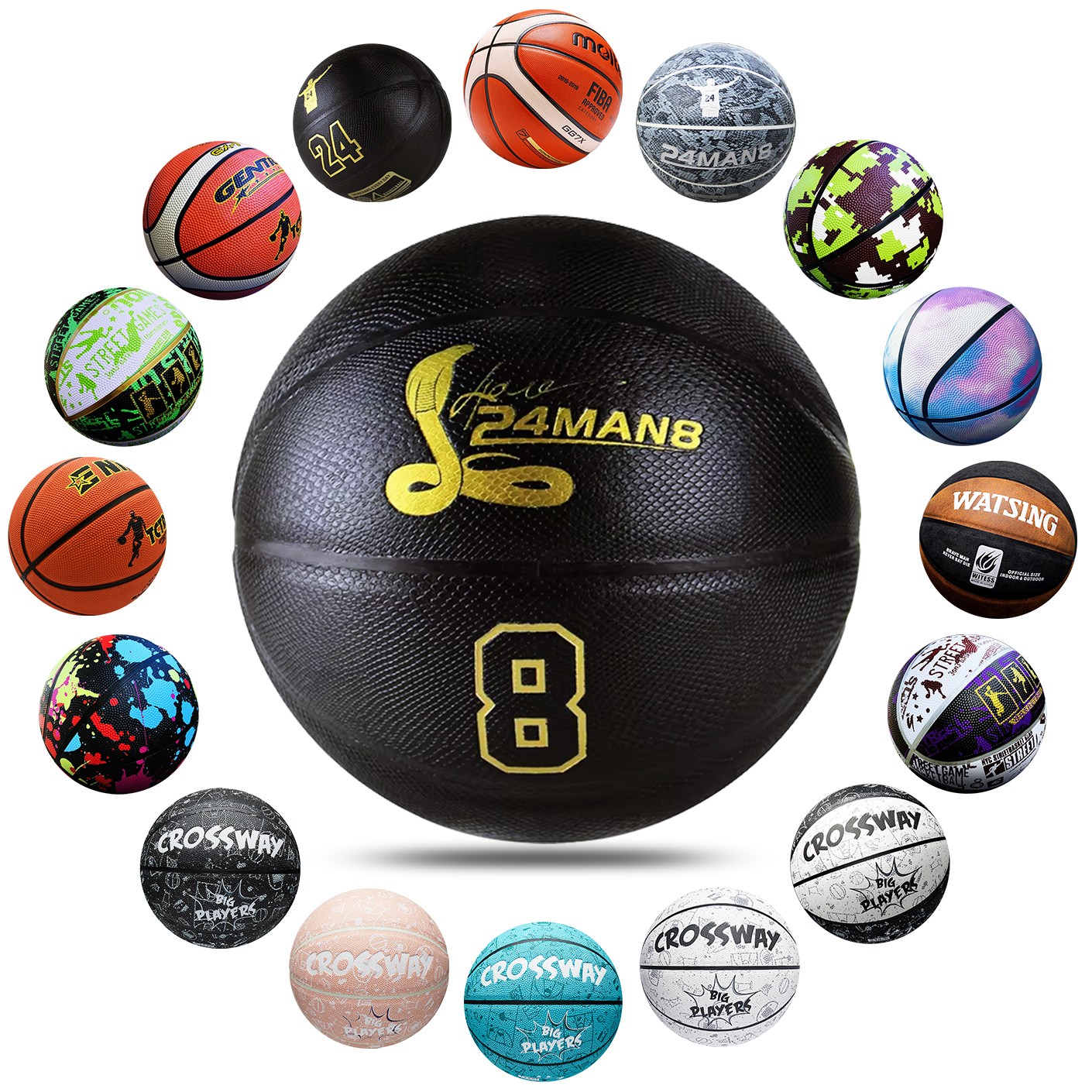 Bóng Rổ Trẻ Em Người Lớn Số 5 6 7 Banh Bóng Rổ Crossway Chính Hãng Da PU Cao Cấp Giá Rẻ Thi Đấu Outdoor & Indoor King Ball