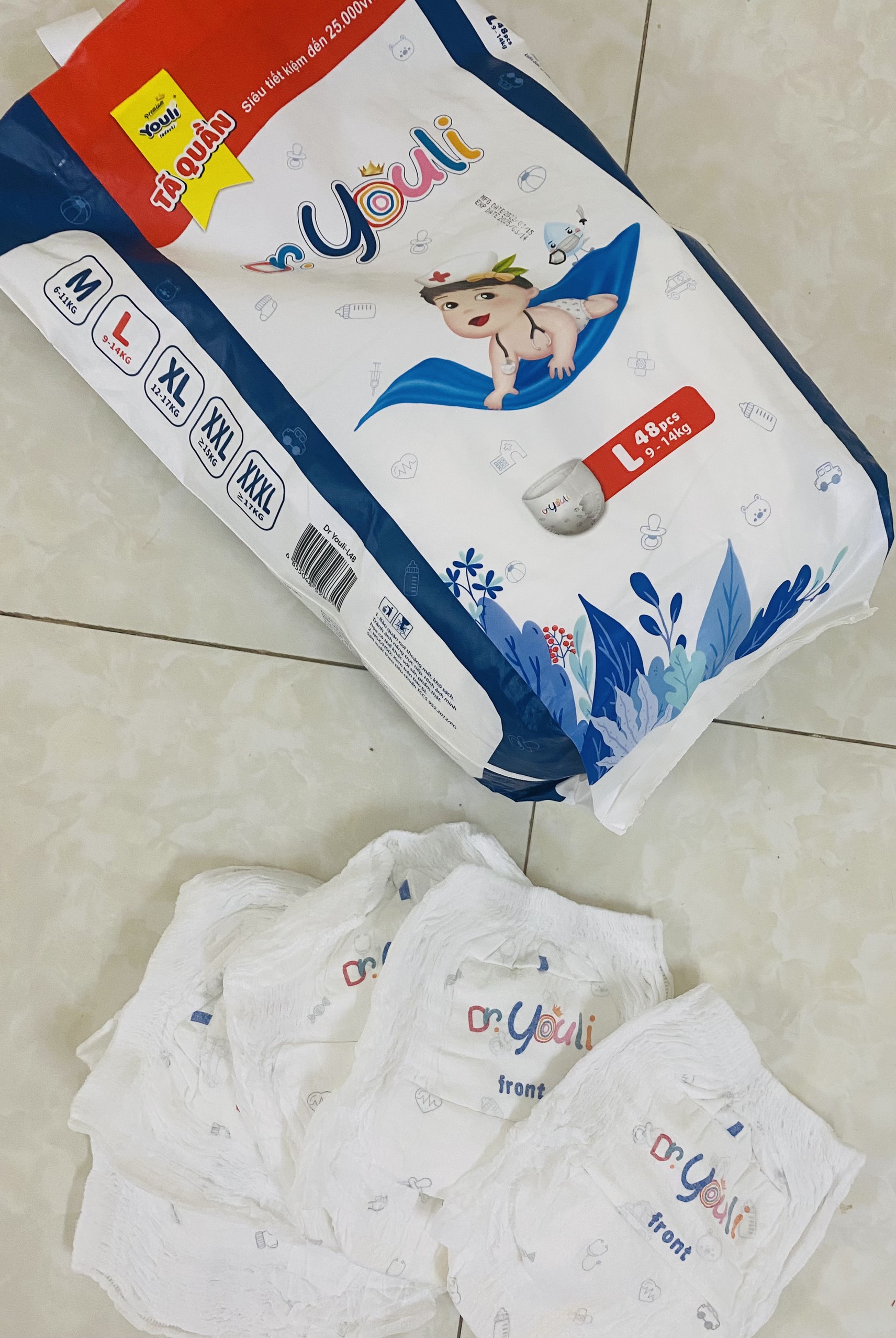 Bỉm dr youli quần đủ size s/m/l/xl/xxl